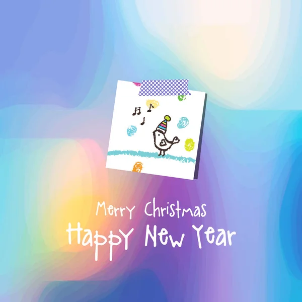 Feliz Natal Cartão Felicitações Ano Novo Mão Desenhada Fundo Decorativo — Vetor de Stock