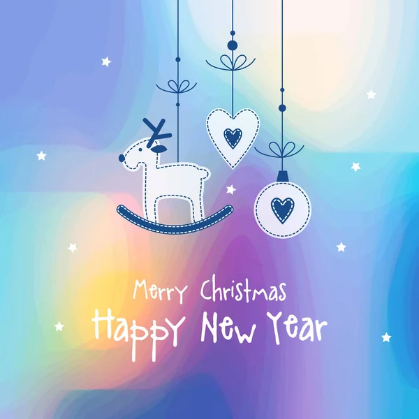 Feliz Natal Cartão Felicitações Ano Novo Fundo Abstrato Decorativo Céu — Vetor de Stock