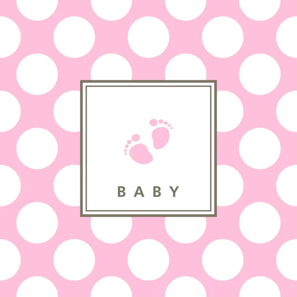 Cartão Chegada Menina Festa Aniversário Bebé Padrão Bolinhas —  Vetores de Stock