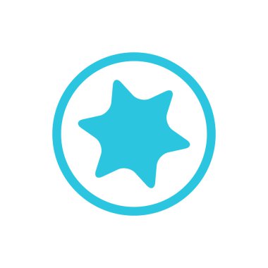 Torx, beyaz arka planda kafa simgesini vidala. Sembol. Mavi simge setinden