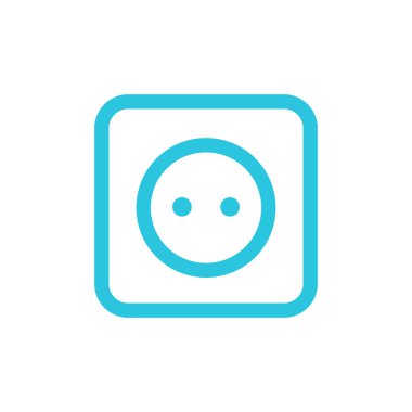 Elektrik güç soket simgesi sembolü. Mavi simge setinden.