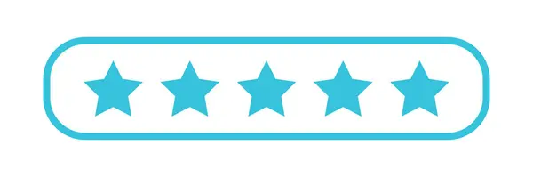 Értékelés Csillagok Five Stars Felülvizsgálat Minősítés Ikon Minősítési Jel Kék — Stock Vector