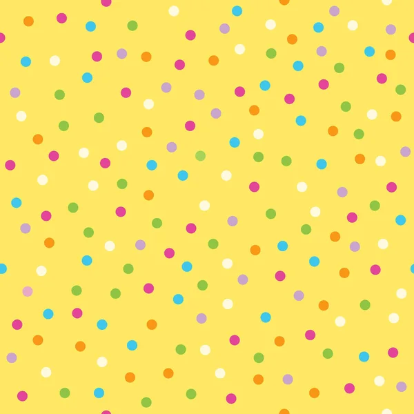 Yellow Celebration Confetti Seamless Pattern Colorful Dots — Stock Vector