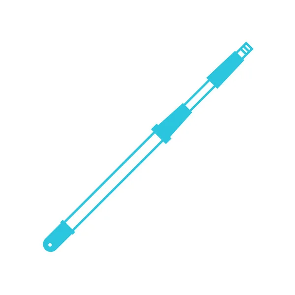 Telescopic Extension Threaded Pole Icon Broom Handle Blue Icon Set — Stock Vector