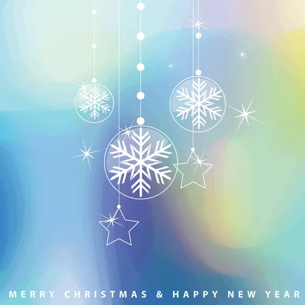 Floco Neve Cartão Natal Ano Novo Cartão Saudação — Vetor de Stock