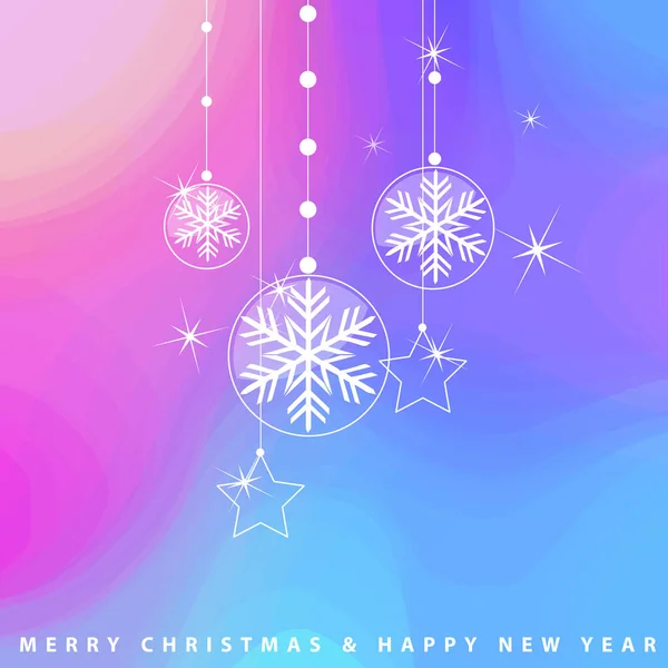 Floco Neve Cartão Natal Ano Novo Cartão Saudação — Vetor de Stock