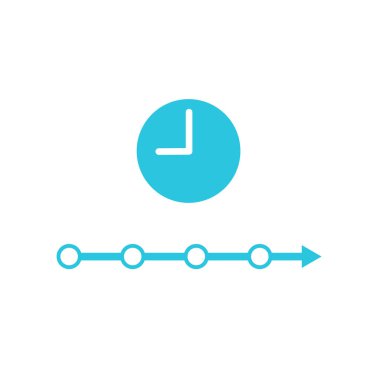 Zaman çizelgesi sembolü. Mavi simge setinden.