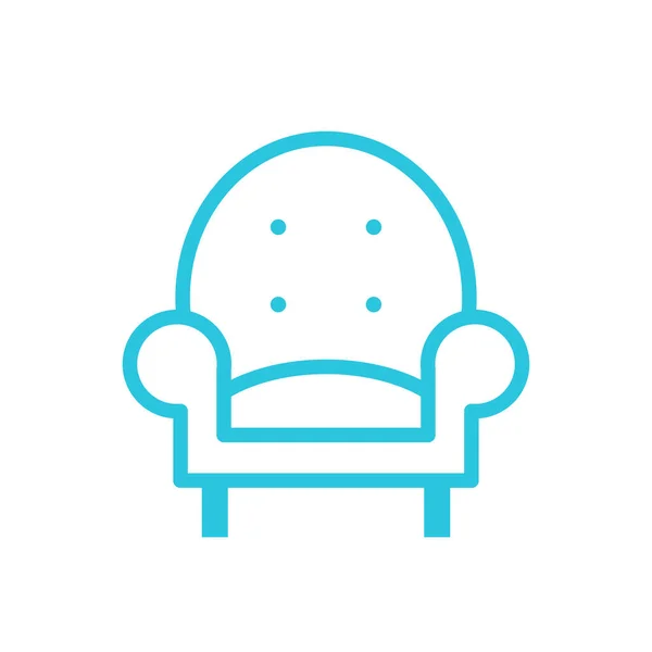 Relax Armchair Sofa Icon Набора Синих Значков — стоковый вектор