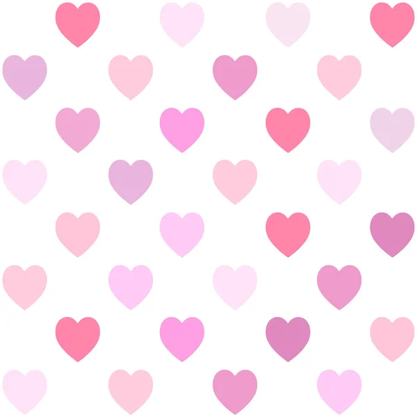 Hart Vormen Naadloos Patroon Roze Harten Witte Achtergrond — Stockvector
