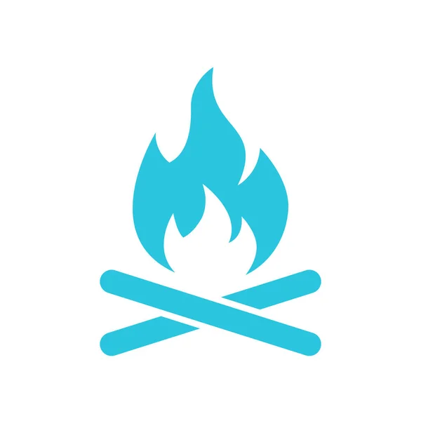 Bonfire Campfire Symbol Blue Icon Set — Stock Vector