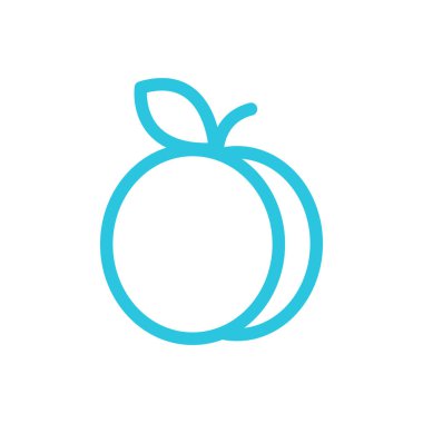 Kayısı meyvesi. Mavi simge setinden.