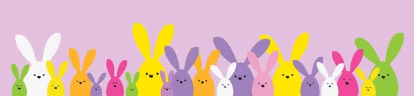 Lkbahar Paskalya Bayrağı Paskalya Tavşanı Ailesi Tasarım Ögesi — Stok Vektör