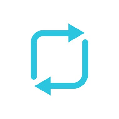 Senkronizasyon, senkronizasyon, döndür, simge değiştir, iki ok. Mavi simge setinden.