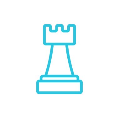 Kale satranç ikonu. Mavi simge setinden.