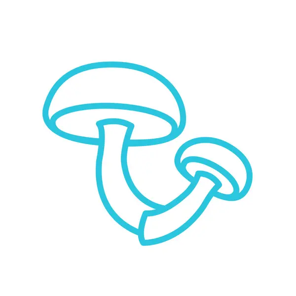 Two Mushrooms Fungi Shitake Icon Blue Icon Set — Stock Vector