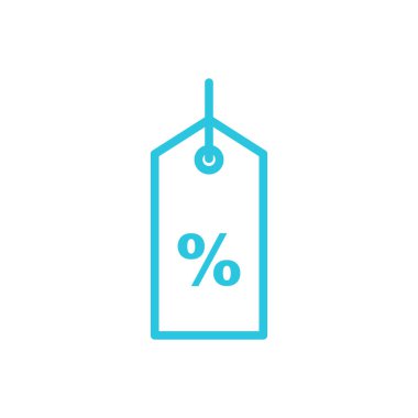 Mavi indirimli etiket simgesi. Mavi simge setinden.