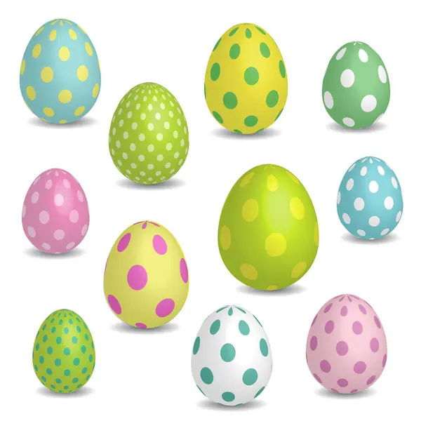 Conjunto Ovos Páscoa Coloridos — Vetor de Stock