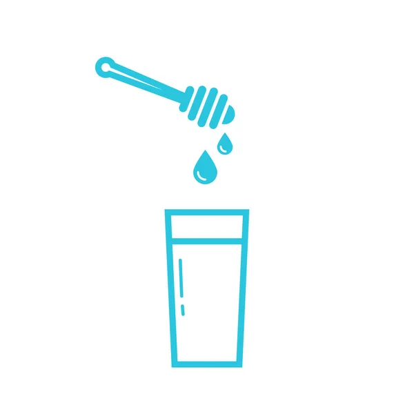 Milk Honey Blue Icon Set — Stock Vector