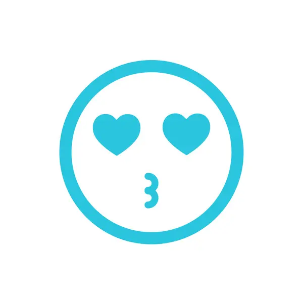 Adore Emoji Icon Blue Icon Set — Stock Vector
