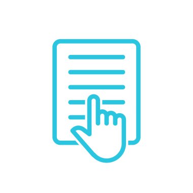 Elle simge okunuyor. Talimatlar. Mavi simge setinden.