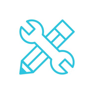 İnşa, tasarım, Develop simgesi. Mavi simge setinden.