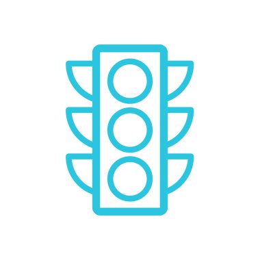 Trafik ışığı, sinyal, kontrol ışığı. Mavi simge setinden