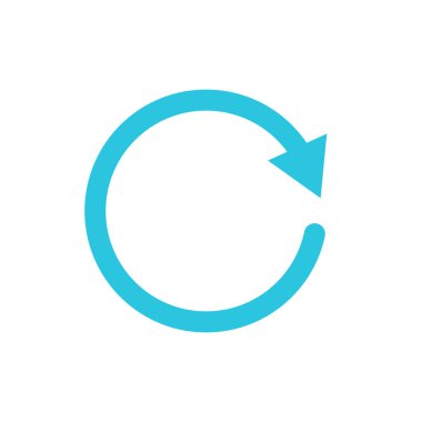 Yeniden yükle, ikonu tazele. Beyaz arka planda izole edilmiş. Mavi simge setinden.