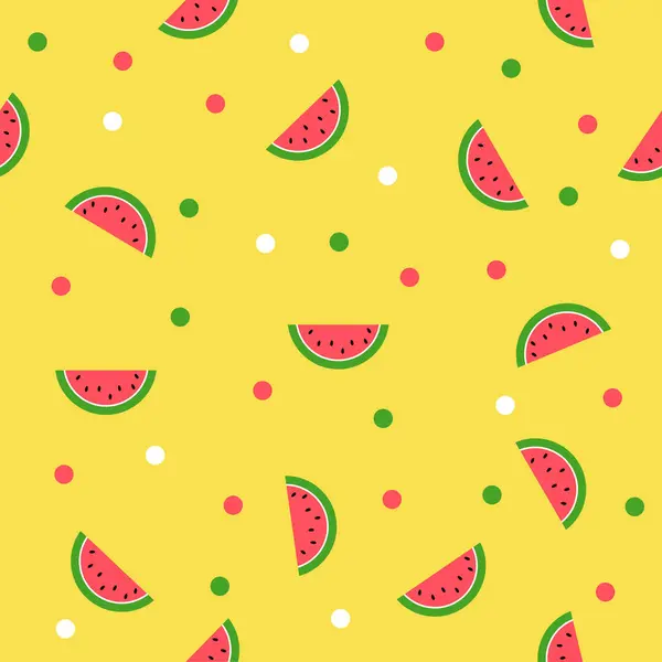 Seamless Summer Watermelon Background Yellow Background Royalty Free Stock Vectors