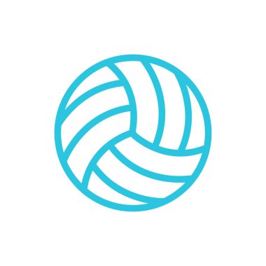 Voleybol beyaz arka planda izole edildi. Mavi simge setinden.