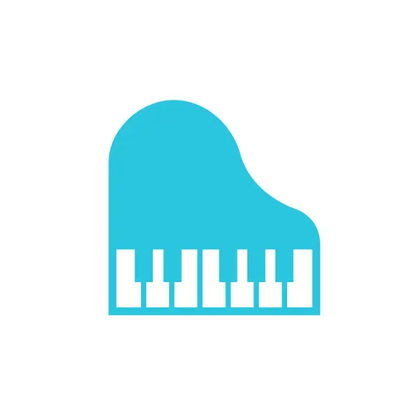 Piyano Ikonu Beyaz Arkaplanda Izole Edildi Mavi Simge Setinden — Stok Vektör