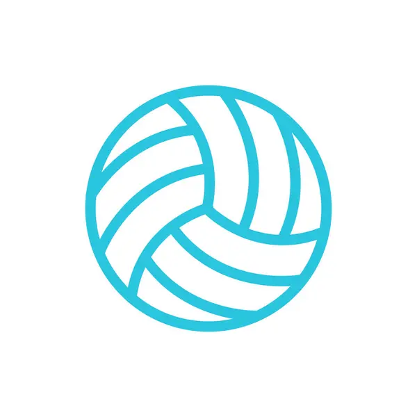 Volleyball Isolated White Background Blue Icon Set Royalty Free Stock Vectors