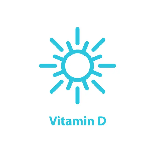 Sun Ikona Vitamínu Slunečný Den Izolované Bílém Pozadí Modré Ikony — Stockový vektor