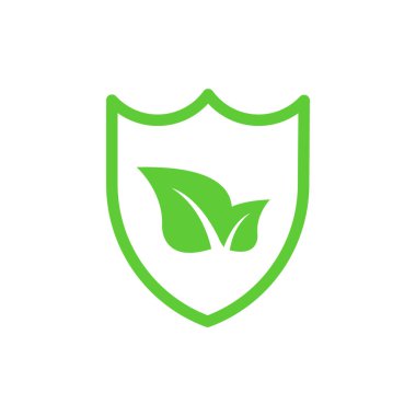 Doğal kalkan koruması. Beyaz arkaplanda izole.