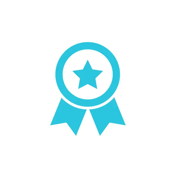 Distintivo Herói Com Estrela Isolado Fundo Branco Conjunto Ícone Azul Gráficos Vetores