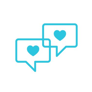 Baloncuk, Sohbet, konuşma ikonu. Beyaz arka planda izole edilmiş. Mavi simge setinden.