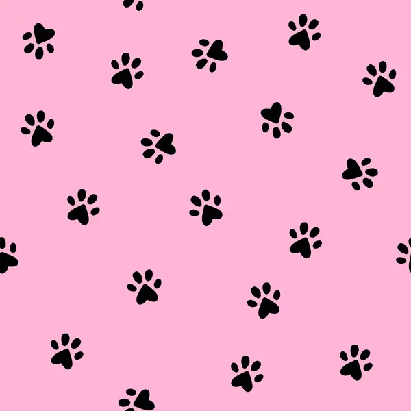 Katzenpfoten Rosa Textur Nahtloses Muster Stockillustration