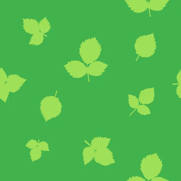 Органічне Зелене Листя Безшовний Візерунок Ліцензійні Стокові Ілюстрації