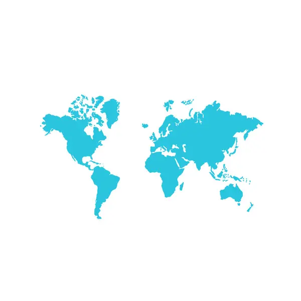 World Icon Isolated White Background Blue Icon Set — Stock Vector