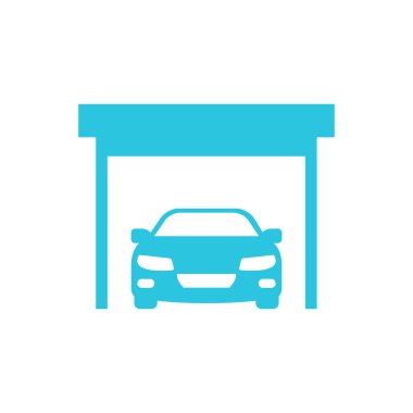 Car repair service front view icon. From blue icon set. clipart