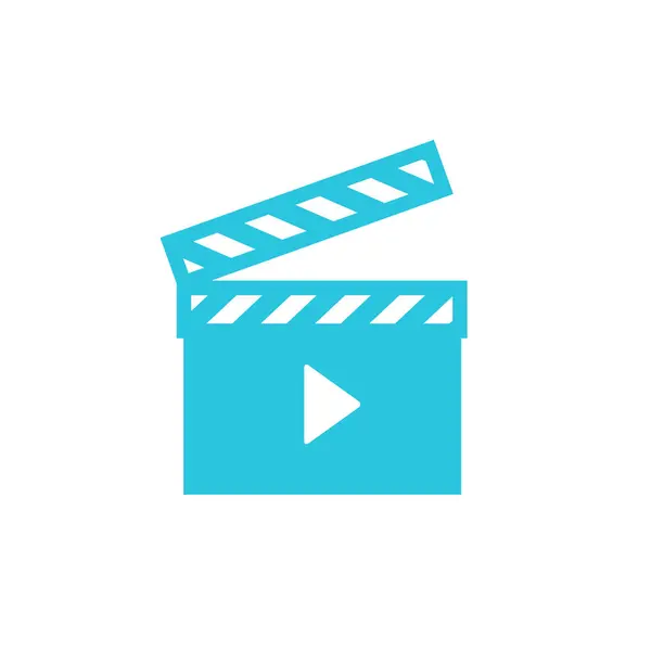 Movie Camera Action Icon Isolated White Background Blue Icon Set Illustrazioni Stock Royalty Free