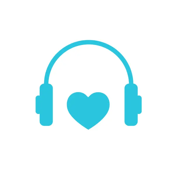 Πάντα Ακούς Την Καρδιά Σου Εικονίδιο Ακουστικών Από Μπλε Σύνολο Royalty Free Διανύσματα Αρχείου