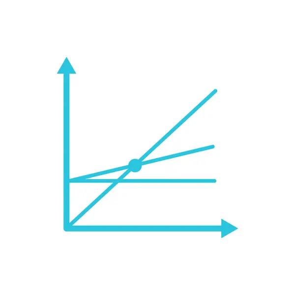 Ponto Equilíbrio Gráfico Gráfico Gráfico Análise Conjunto Ícone Azul Vetores De Bancos De Imagens
