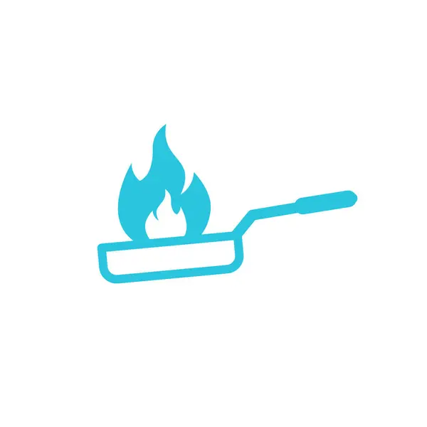 Pan Flambe Flaming Pan Icono Aislado Sobre Fondo Blanco Del Gráficos Vectoriales