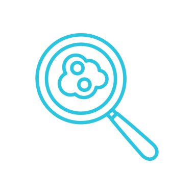 Kızartma tavasında iki yumurta, beyaz arka planda izole edilmiş. Mavi simge setinden.