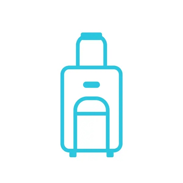 Travel Bag Icon Isolated White Background Blue Icon Set Vetor De Stock