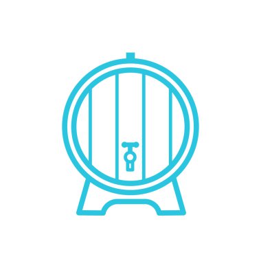 Wine barrel icon. Isolated on white background. From blue icon set.
