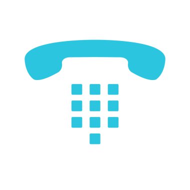 Tuşlama numarası simgesi beyaz arkaplanda izole ediliyor. Mavi simge setinden.