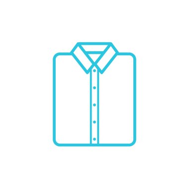 Erkek katlanmış gömlek. Beyaz arka planda izole edilmiş. Mavi simge setinden.