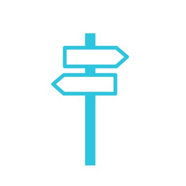 Yönlendirme simgesi. Beyaz arka planda izole edilmiş. Mavi simge setinden