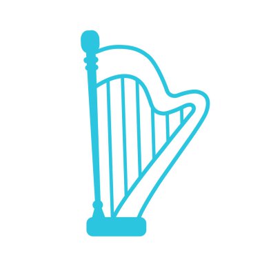 Harp simgesi. Beyaz arka planda izole edilmiş. Mavi simge setinden.